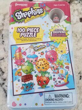 NWT 🧩Shopkins Puzzle in Tin Case